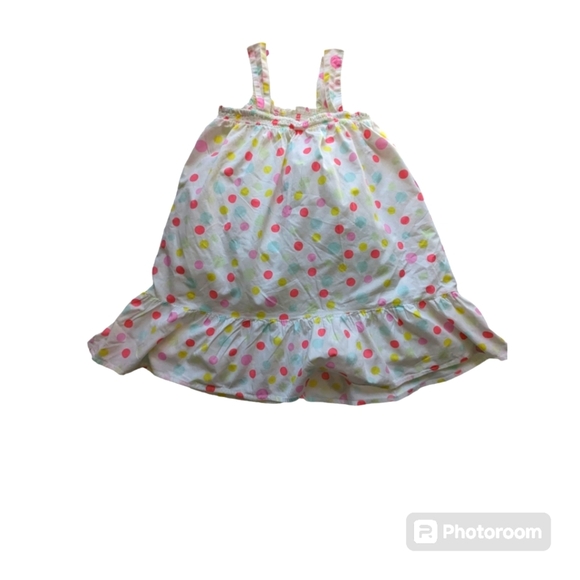 Kids Girls Dress. 5T. White with Multi-Color Polka Dot and Flowe… - Picture 3 of 9